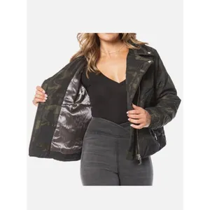 Juicy Couture NWT Women Small Camo Moto Puffer Jacket Fall Vintage Retro Y2K thumbnail 2