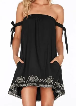 L*Space Sweet Dreams Mini Dress Sleeveless Embroidered Swim Cover Up White Lotus thumbnail 1