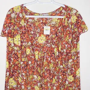 Free People Say it to me red sienna floral printed bodysuit size M thumbnail 6