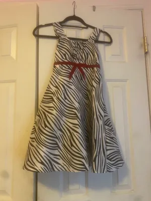 Rare Conditions zebra Print Dress With Red Bow thumbnail 1