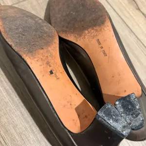 Salvatore Ferragamo Vintage Block‎ Heel Pump Bronze Metallic Size 8.5 AAA thumbnail 5