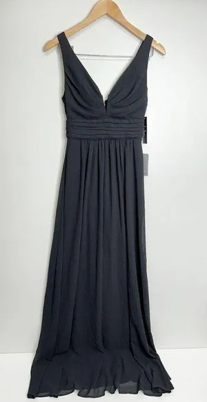 Lulus Dress Womens Maxi Chiffon A Line Black Sleeveless Size Small NWT thumbnail 3