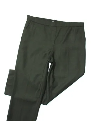 NWT Theory Treeca Pull-on in Hunter Green Sleek Flannel Wool Taper Crop Pants 10 thumbnail 4