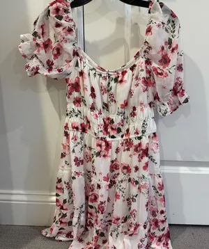 Trixxi Pink and Green Floral Dress thumbnail 1