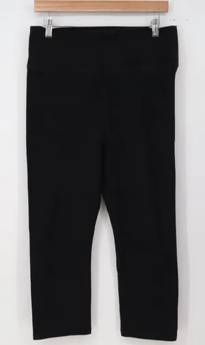 Old Navy Leggings Womens L Tall Capri Black High Rise Activewear Excellent thumbnail 1