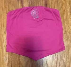 Forever 21 Crop pink tube top with design thumbnail 1