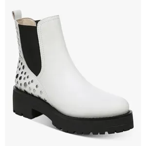 Sam Edelman Women White Leather Studded‎ Jalyn Lug Sole Chelsea Boots Size 11 thumbnail 1