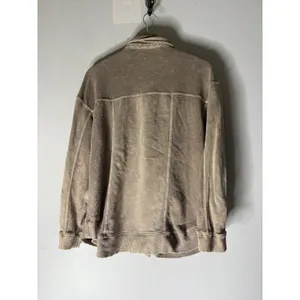 Pilcro‎ women's shirt jacket size XS oversized textured button front brown thumbnail 2