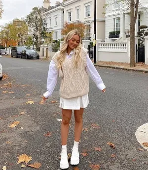 Beginning Boutique Diana Cable Knit Vest Cream thumbnail 2