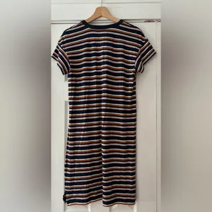 Madewell Striped Navy‎ Orange Pink Henley Dress NWT Size Small Hemp Cotton Blend thumbnail 7