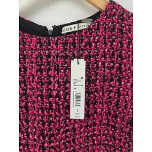 Alice + Olivia Dress Womens 6 Black‎ Wild Pink Tweed Mini NEW thumbnail 2