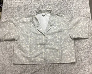 Puma Womens Floral Cropped Short Sleeve Button Up Shirt Boxy fit Size M‎ NWOT thumbnail 1