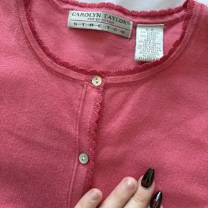Carolyn Taylor Vintage‎ 90s Y2K Pink Cardigan Womens Size Small Dainty Romantic Whimsy Barbie thumbnail 4