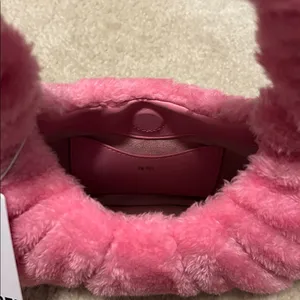 JW PEI Gabbi Terry Ruched Pink Faux Fur Fuzzy Hobo Handbag Revolve thumbnail 8