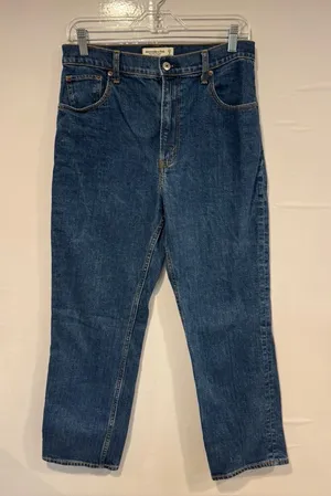 Abercrombie and‎ Fitch curve love classic straight Blue Jeans thumbnail 1