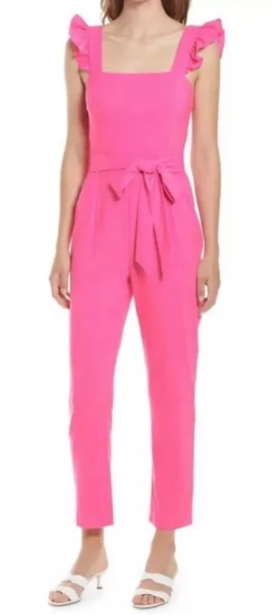 Lilly Pulitzer Eppley Jumpsuit in Prosecco Pink Barbiecore Resort Size 4 thumbnail 1