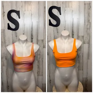Fabletics Reversible Sports Bra Womens Size Small S Orange Purple Ombre Crop Top thumbnail 2