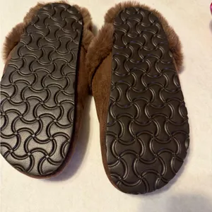 ASOS Brown Faux Fur Lined Mule Slippers Indoor Outdoor Sole Women’s 7-8 Cozy thumbnail 3