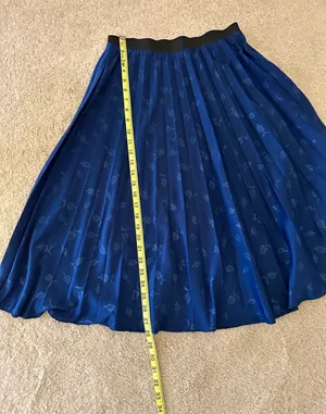 Vtg Hot Kiss California Woman's Blue Pleated Skirt, Sz S thumbnail 3