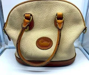 DOONEY And BOURKE white pebbled leather vintage tote bag thumbnail 1