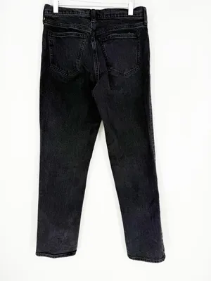 Abercrombie & Fitch 90s Straight Jeans Womens 27 Mid Rise Faded Black Denim thumbnail 4
