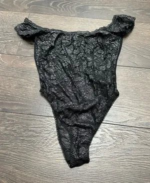 Victoria’s Secret Women’s Extra Small Black Silver Bodysuit New thumbnail 1