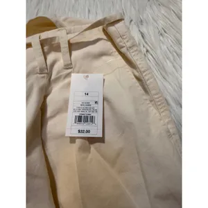 A New Day Women's Size 14 Wide-Leg Chino Pants Cream Tie Waist Pleated Stretch thumbnail 11