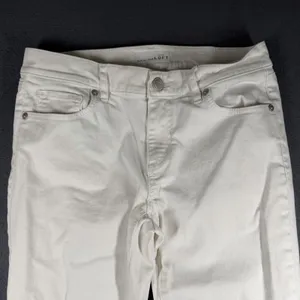 Ann Taylor LOFT Modern Straight Jeans Womens 4 27 White Mid Rise Raw Hem Denim thumbnail 2