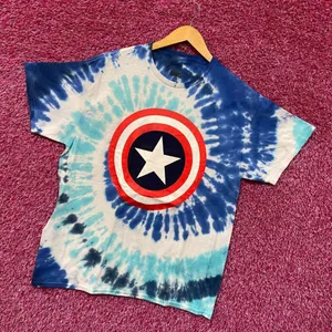 Captain American Shield Marvel Cinematic Universe Tie Dye L thumbnail 3