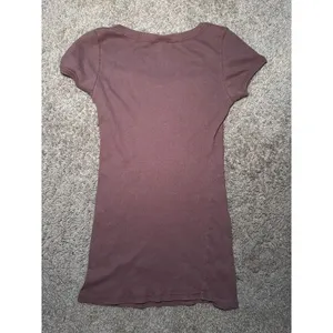 Size Medium‎ Y2K Style Brown Ribbed Shirt thumbnail 2