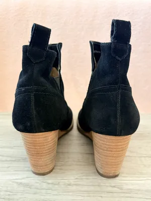 Blondo Irving Stacked 2.75" Wedge Ankle Boot Waterproof Black Suede B6564 9.5 thumbnail 3