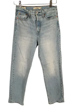 Levi's Wedgie Straight Leg Classic Blue Jeans Button Fly WOMEN’S SIZE 26 Waist thumbnail 1