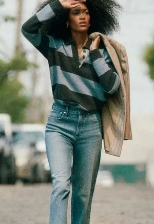 Madewell Rugby Striped Polo Sweater thumbnail 1
