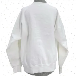 The Bar Varsity Sweatshirt White Monochrome Oversized Crewneck Pullover Size L thumbnail 2