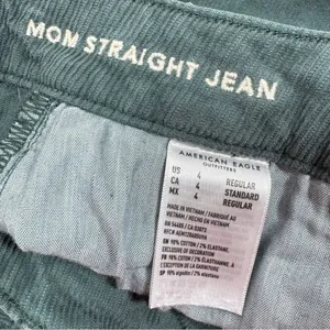 American Eagle Corduroy‎ Crop Pants Mom Straight Jean Teal Green 4 Y2K Twee thumbnail 10