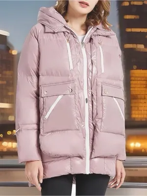 Orolay Women’s Size M Thickened Down Hooded Jacket. Mauve. Front zipper. NWT thumbnail 4