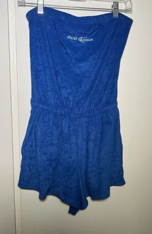 Bud Light Promotional Strapless Royal Blue Romper Size Small Women's One Piece thumbnail 1