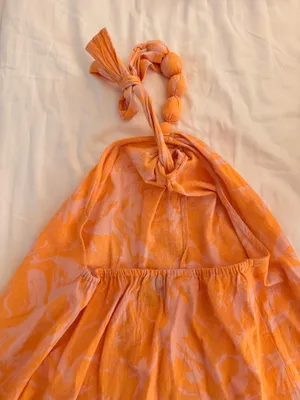 Backless Halter Neck Dress Orange thumbnail 1