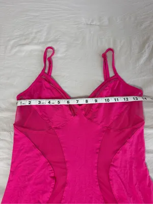 Hot Pink Mesh‎ Panel Mini Dress thumbnail 6