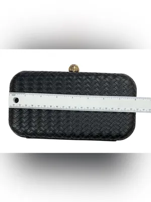 A New Day Black Woven Clutch Crossbody Bag Gold Chain Evening Purse Wedding thumbnail 6