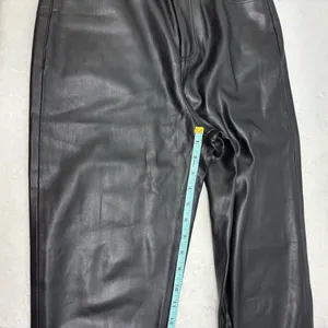 Zara Black Faux Leather High Rise Ankle Pants‎ Women's size US 4 thumbnail 7