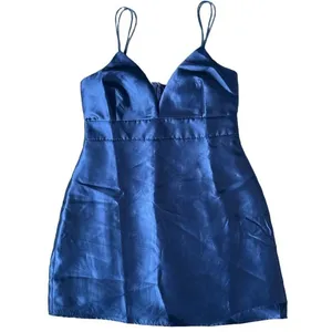NWT Navy Blue Taffeta‎ Deep V-Neck Dark Fairy Dress Party Romantic Whimsigoth thumbnail 7