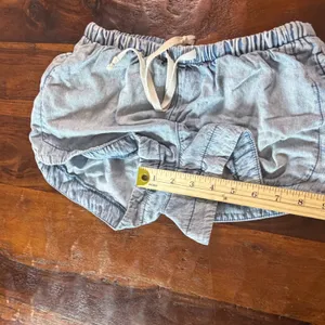 Aeropostale Womens XS Light Wash Tencel Cotton Dolphin Shorts Drawstring Blue thumbnail 6