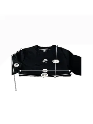 Nike Air Black Cropped Sweatshirt, Size Large, Made in Cambd thumbnail 6