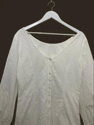 Hope & Henry 100% Organic Cotton Eyelet Lantern Sleeve V-Back Mini Dress 10 thumbnail 6