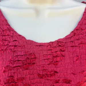 Rafael Textured Crinkle Velvet Floral Top XL Deep Red‎ Long Sleeve Blouse thumbnail 13