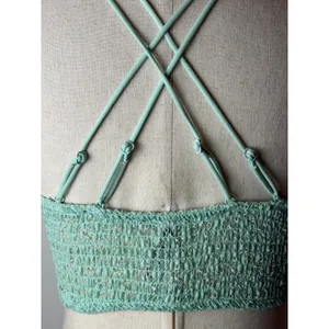 Free People Miss Dazie Bralette Women Small Mint Green Floral Crochet Lace Boho thumbnail 6
