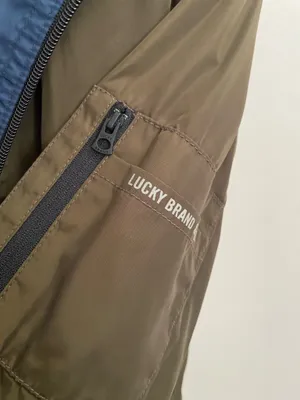 Lucky Brand Olive Jacket with Navy Lining - Lightweight Men’s Shirt Jacket thumbnail 5
