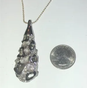Vintage Silver Tone Huge Hollow Cutout Pendant Boho Retro Necklace thumbnail 3
