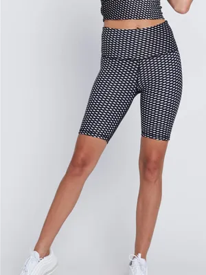 Wear It To Heart Kurt Reversible High Waisted Biker Shorts Black Rhombus M thumbnail 1